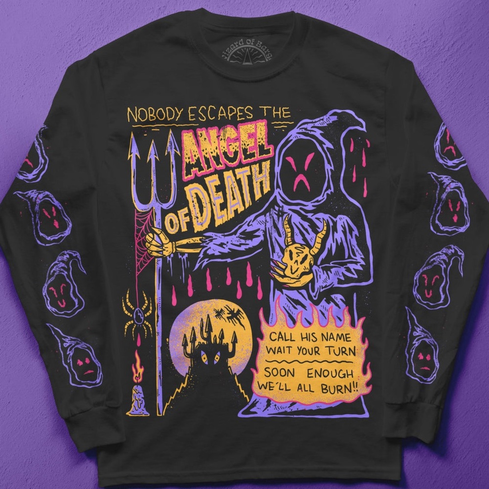 Angel of Death Nobody Escapes Wizard of Barge Graphic LongSleeve Shirt